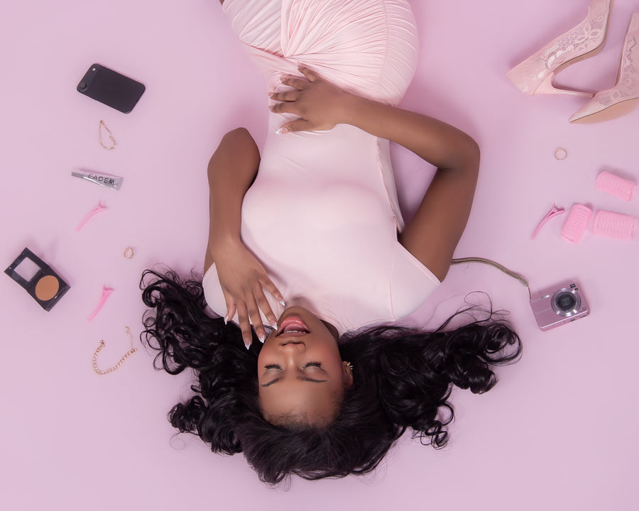 Pink creative portrait photographed by Portrait Pros